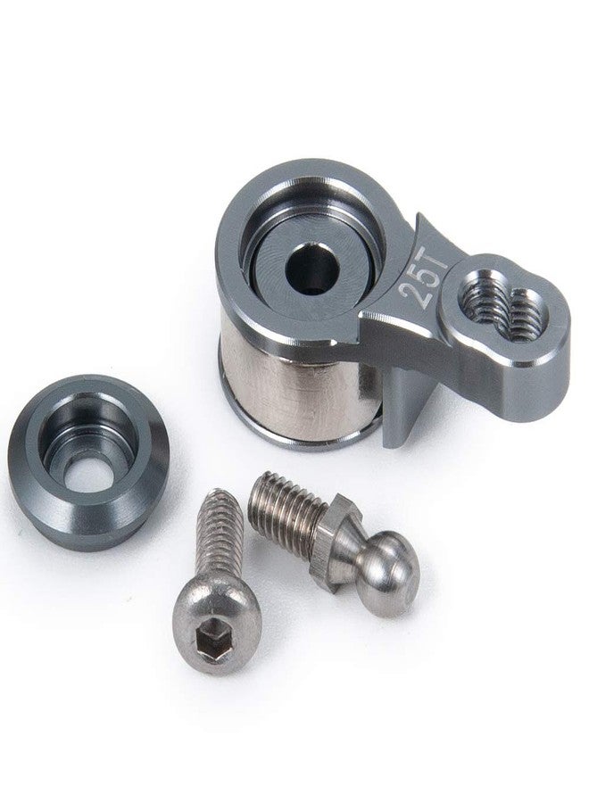 QUE-T Aluminum Alloy 25T Steering Servo Arm Horn for 1/10 RC TRX-4 Crawler Car Upgrade (Titanium) - Image 3